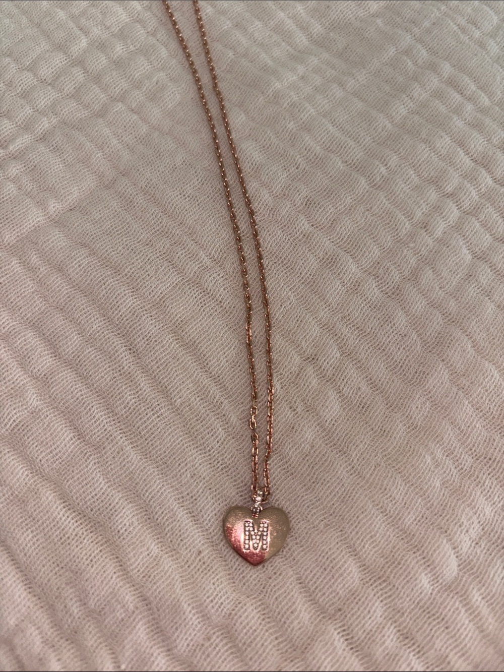 Hillberg & Berk Sophie Monogram Heart ‘M’ necklace